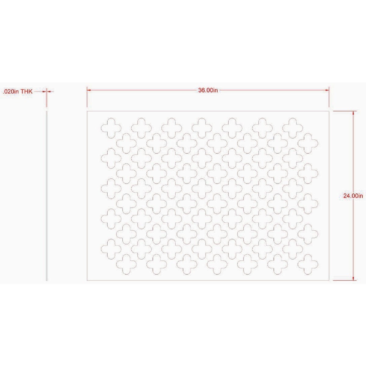Hillman SteelWorks 0.020 In. x 24 In. x 36 In. Anodized Aluminum Gold Cloverleaf Decorative Sheet - photo 3