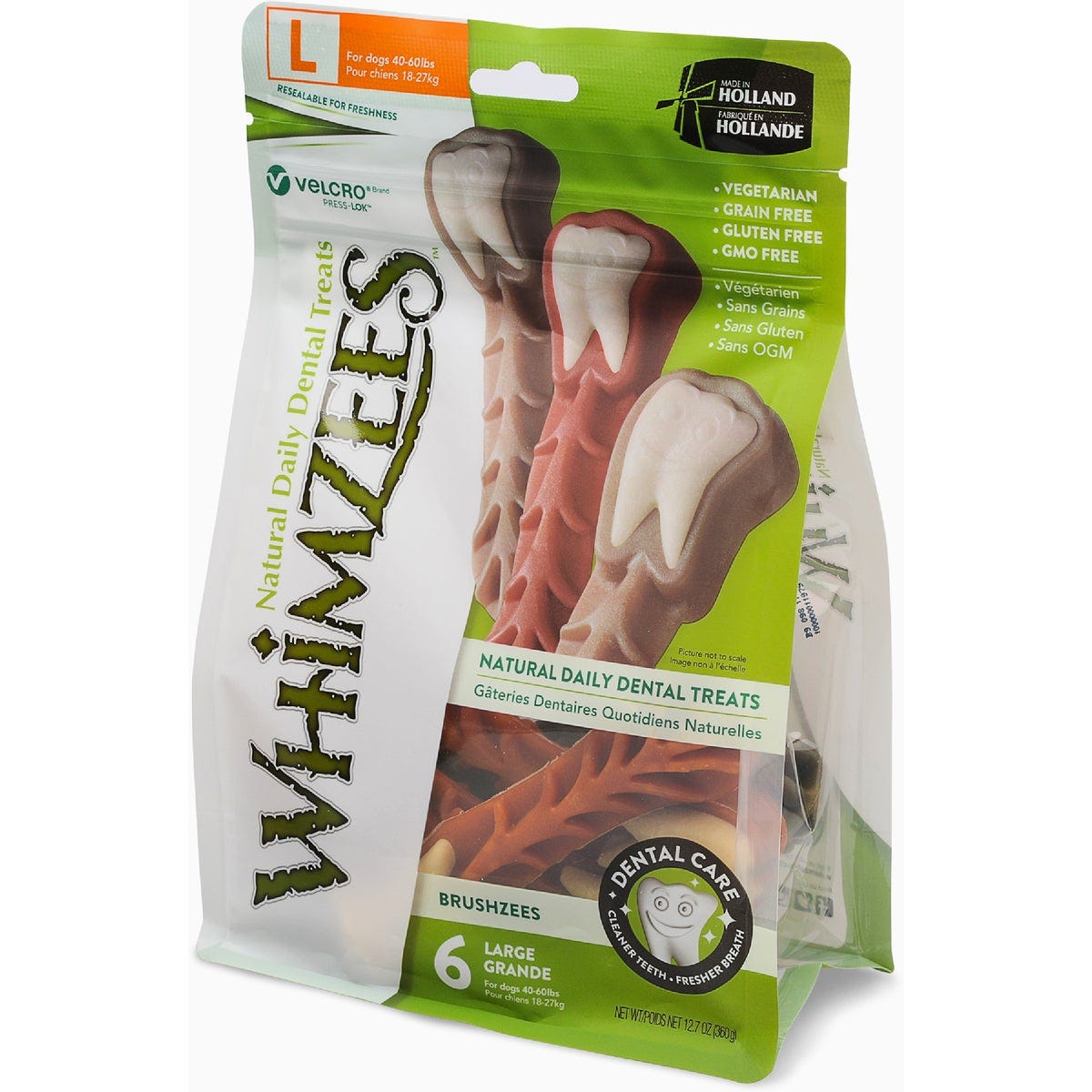 WHIMZEE Brushzee Large Dental Chews Natural Grain Free Dog Treat, 12.7 Oz.
