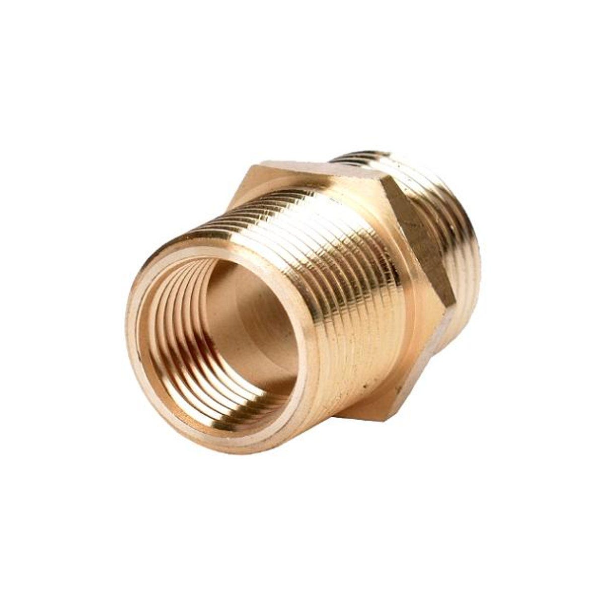Green Thumb 3/4 In. NH x 3/4 In. NPT x 1/2 In. NPT Hose To Pipe Brass Connector