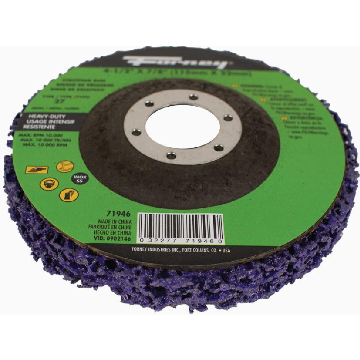 Forney 4-1/2 In. x 7/8 In. Type 27 Heavy-Duty Strip & Finish Angle Grinder Stripping Disc - photo 5 Forney 4-1/2 In. x 7/8 In. Type 27 Heavy-Duty Strip & Finish Angle Grinder Stripping Disc - photo 5