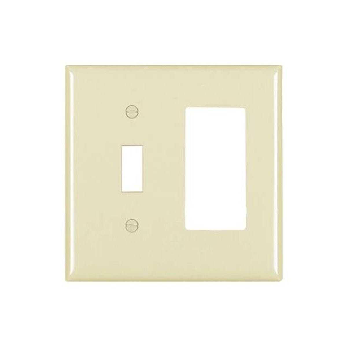 Legrand Pass & Seymour 2-Gang Toggle/Decorator Opening Nylon Wall Plate, Ivory Legrand Pass & Seymour 2-Gang Toggle/Decorator Opening Nylon Wall Plate, Ivory