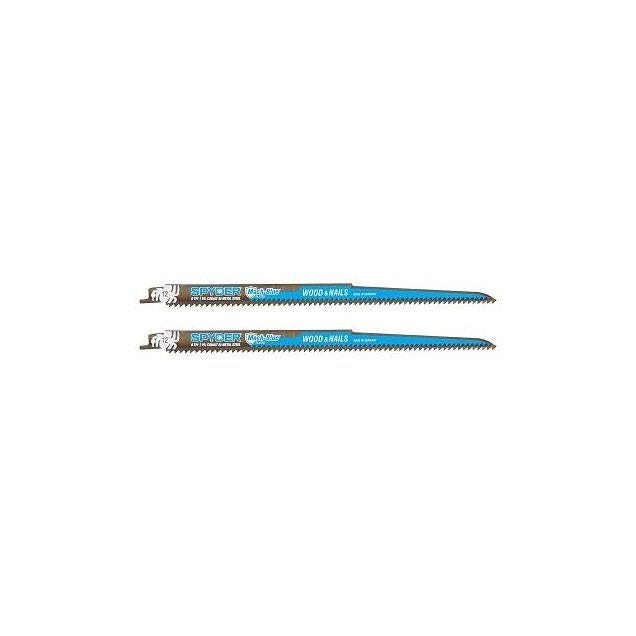 Spyder 12 In. 6 TPI Nail-Embedded Wood Mach-Blue Bi-Metal Reciprocating Saw Blades (2-Pack)