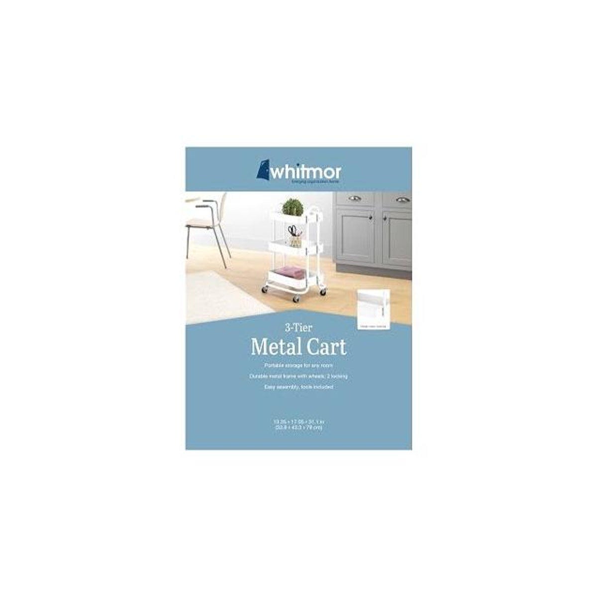 Whitmor 13.35 In. x 17 In. x 31 In. White 3-Tier Metal Shelf Utility Cart - photo 2 Whitmor 13.35 In. x 17 In. x 31 In. White 3-Tier Metal Shelf Utility Cart - photo 2