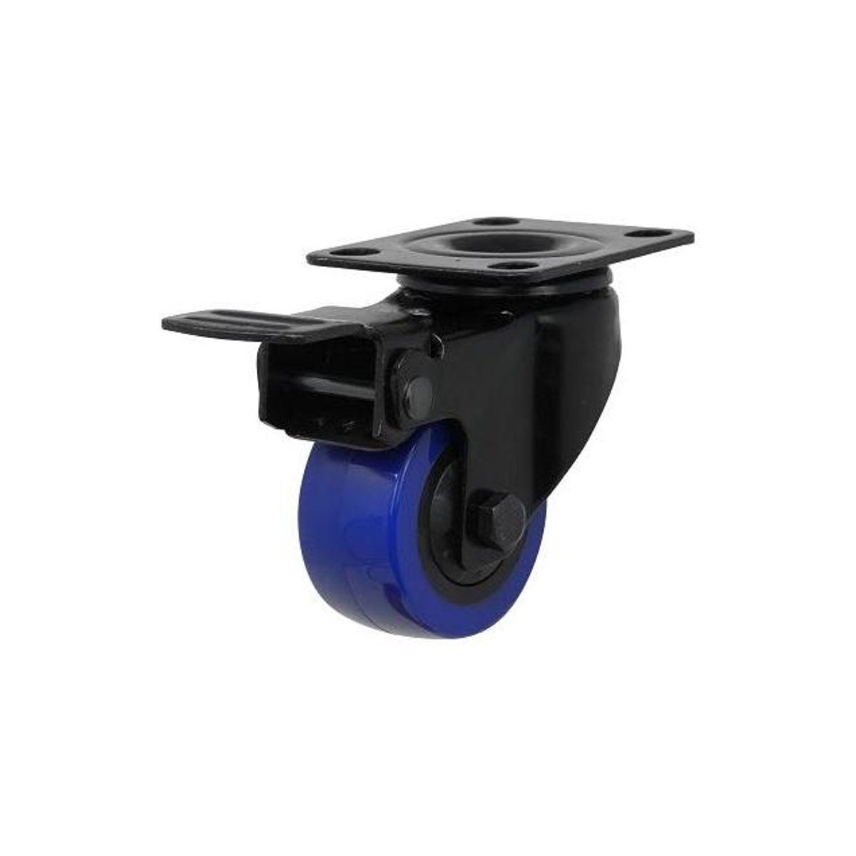 Shepherd 2 In. Blue Diamond Foot Activated Total Lock Break TPU Wheel Caster