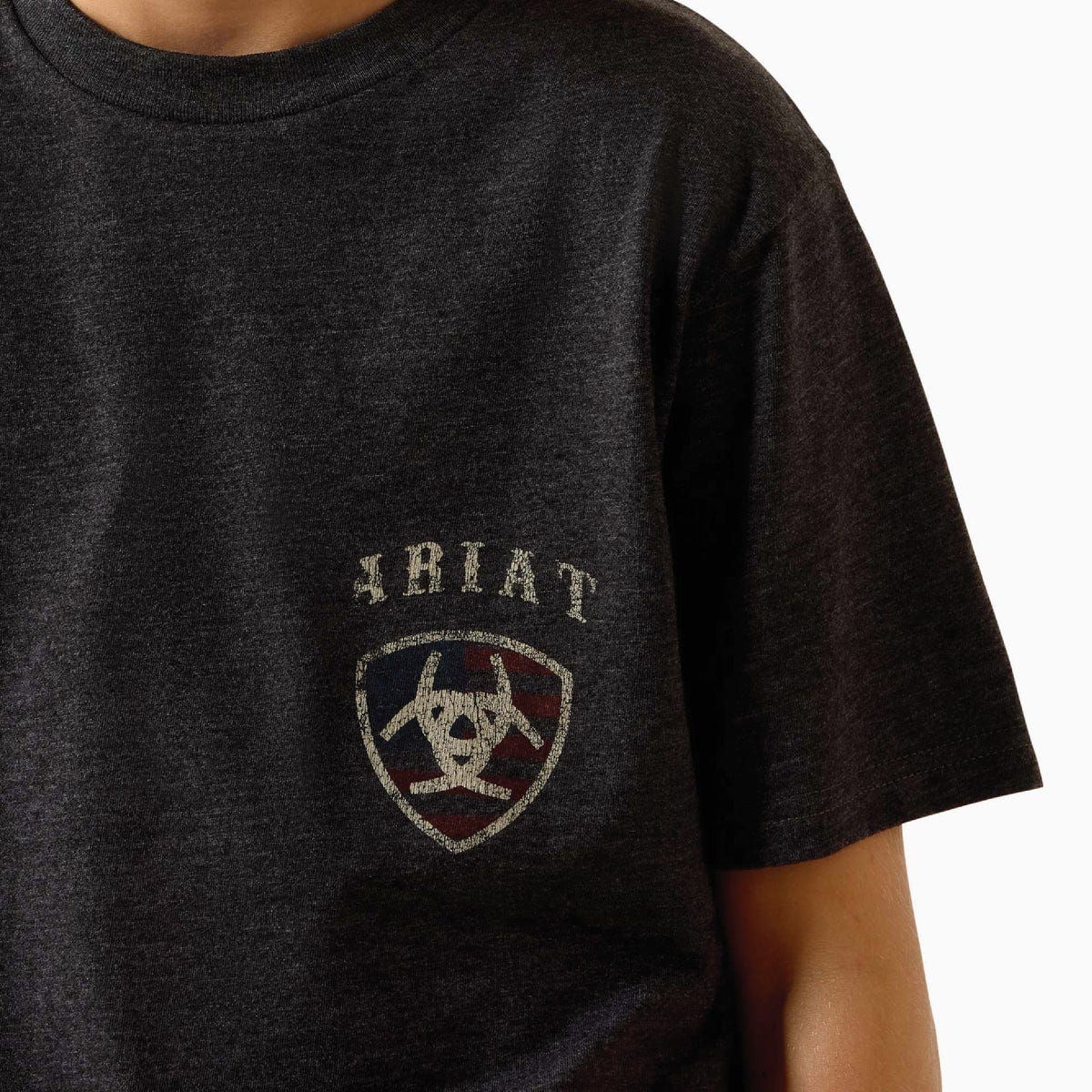 Ariat Youth L Charoal Heather American Bison T-Shirt - photo 3