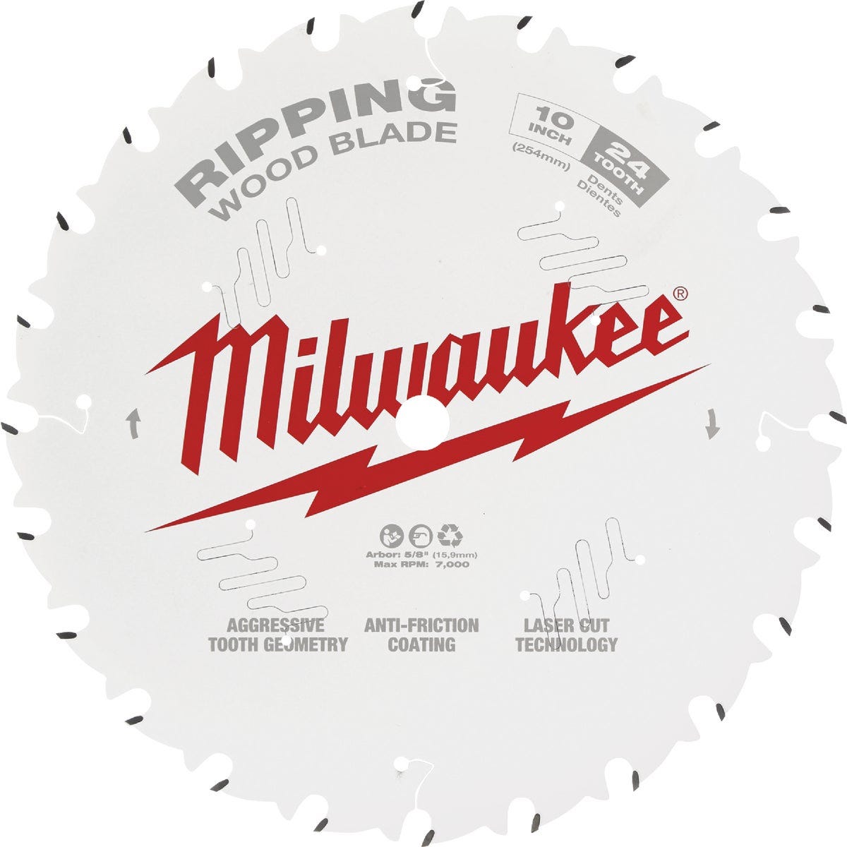 Milwaukee 10 In. 24-Tooth Ripping Circular Saw Blade - photo 2 Milwaukee 10 In. 24-Tooth Ripping Circular Saw Blade - photo 2