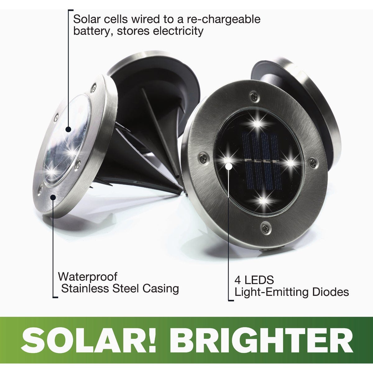 Bell+Howell Outdoor Solar LED Disk Lights (4-Pack) - photo 7
