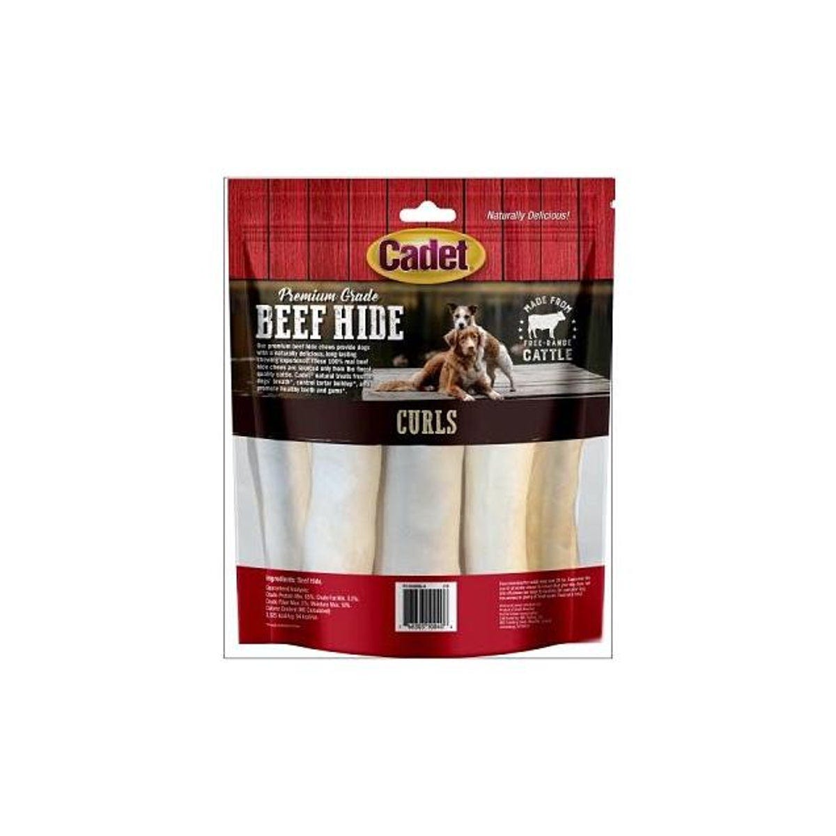 Cadet 1 Lb. Premium Grade Original Flavor Beef Hide Chew Curls Dog Treat - photo 2
