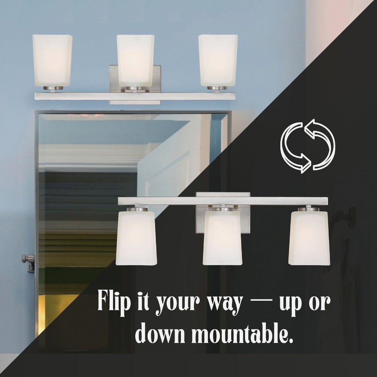 Canarm Hartley 3-Light Brushed Nickel Vanity Bath Light Fixture, Flat Opal Glass - photo 6 Canarm Hartley 3-Light Brushed Nickel Vanity Bath Light Fixture, Flat Opal Glass - photo 6