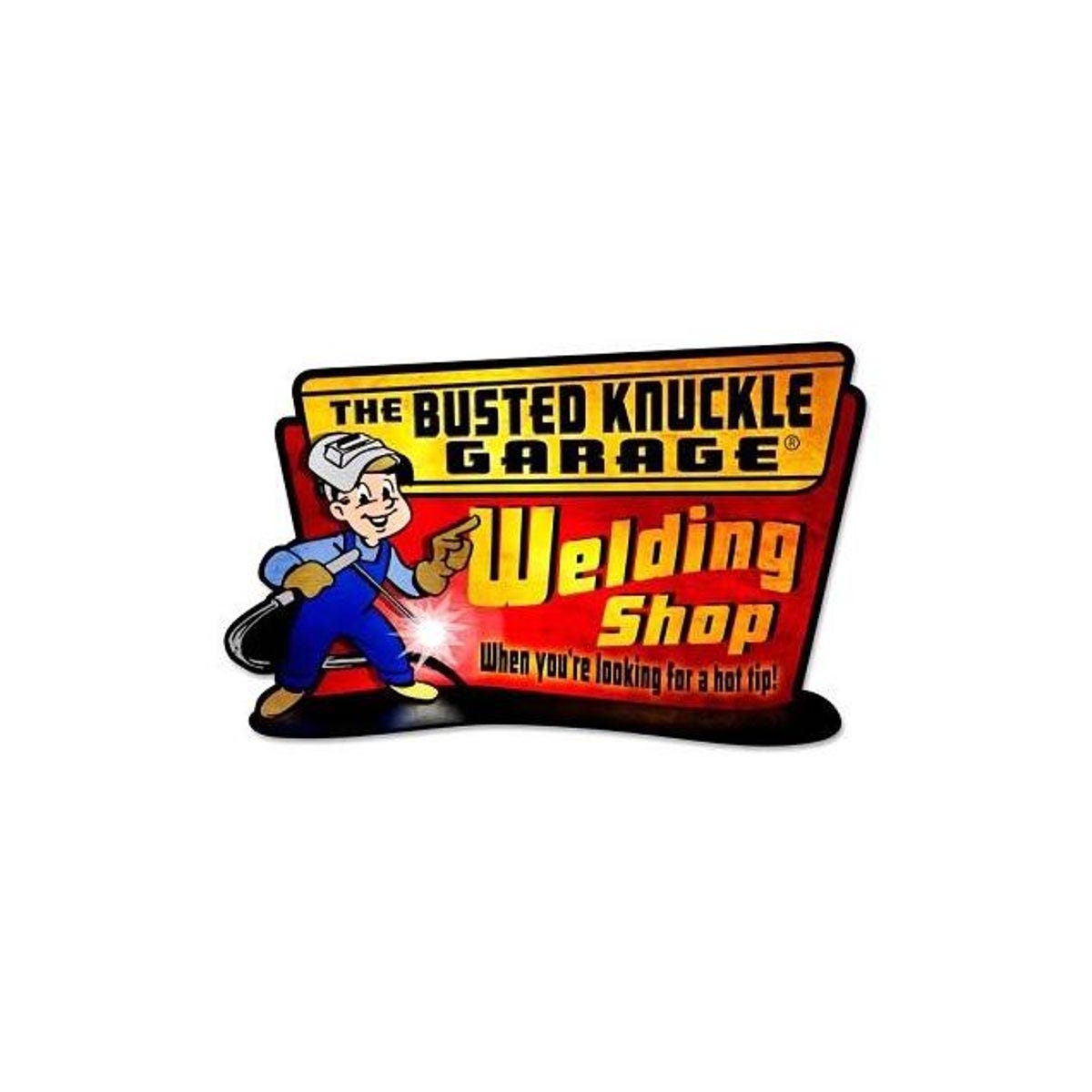 Headwind Indoor/Outdoor 3D Embossed Metal Busted Knuckle Garage Sign Headwind Indoor/Outdoor 3D Embossed Metal Busted Knuckle Garage Sign