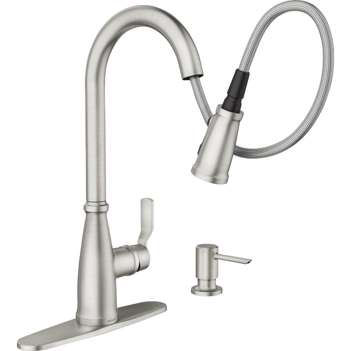 Moen Nolia 1-Handle Pull-Down High Arc Kitchen Faucet, Spot Resistant Stainless - photo 2