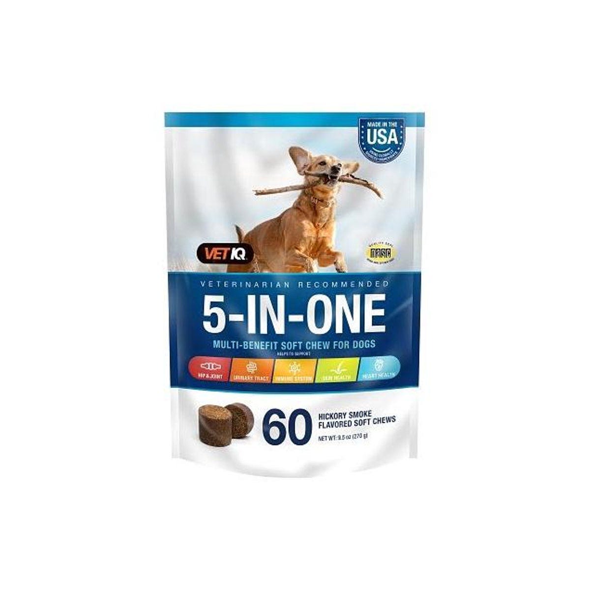 VetIQ 9.5 Oz. 5-In-One Multi-Benefit Dog Soft Chew Treats (60-Count) VetIQ 9.5 Oz. 5-In-One Multi-Benefit Dog Soft Chew Treats (60-Count)