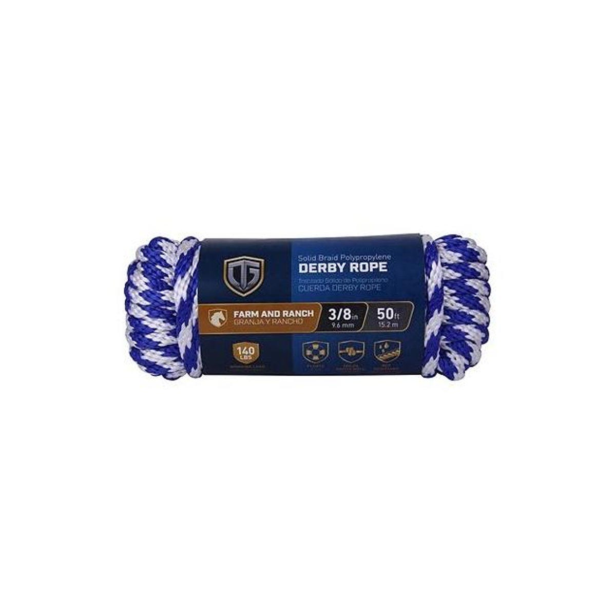 Richelieu 3/8 In. x 50 Ft. Blue Smooth Braided Polypropylene Derby Rope
