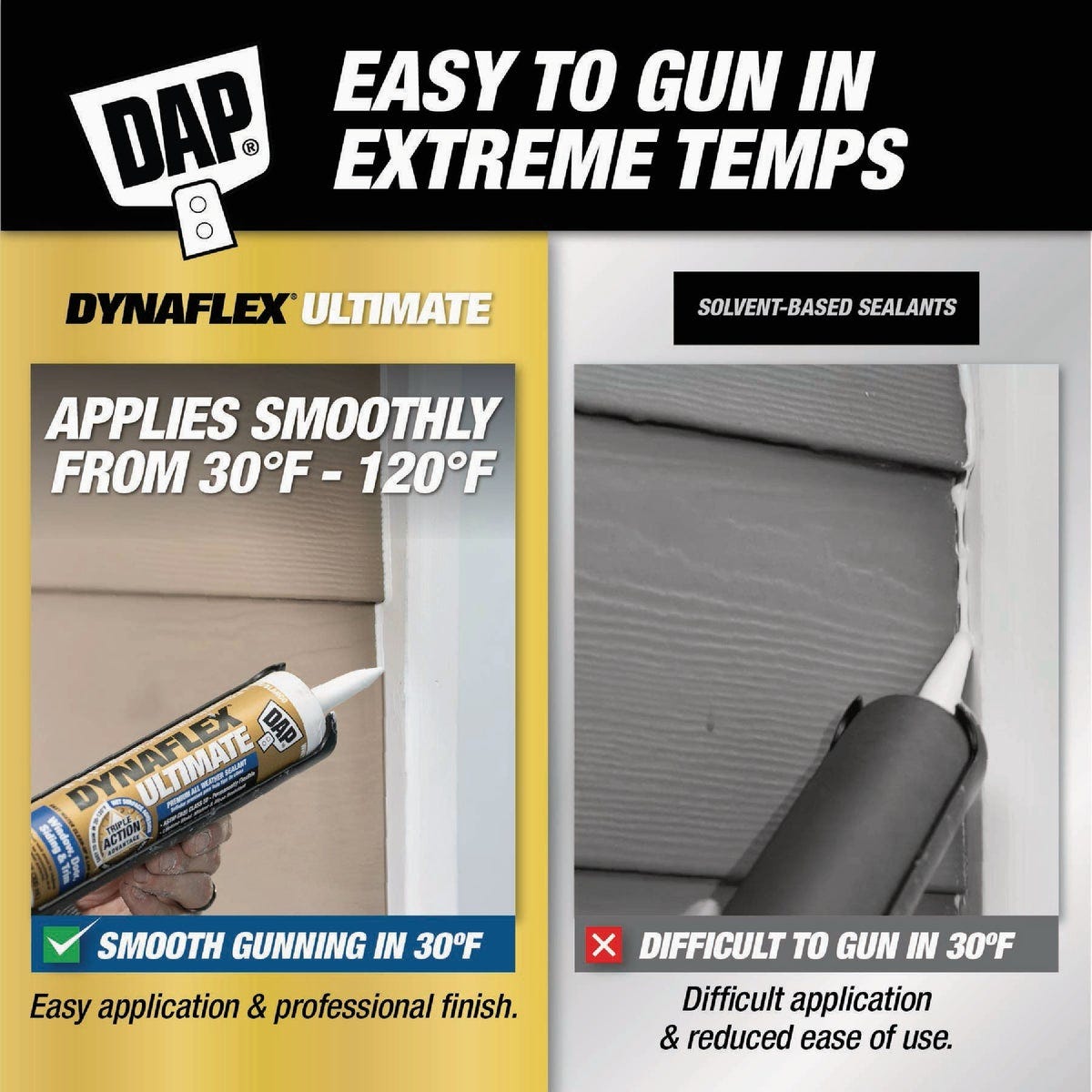 DAP DYNAFLEX ULTIMATE 10.1 Oz. Premium All-Weather Sealant, White - photo 3