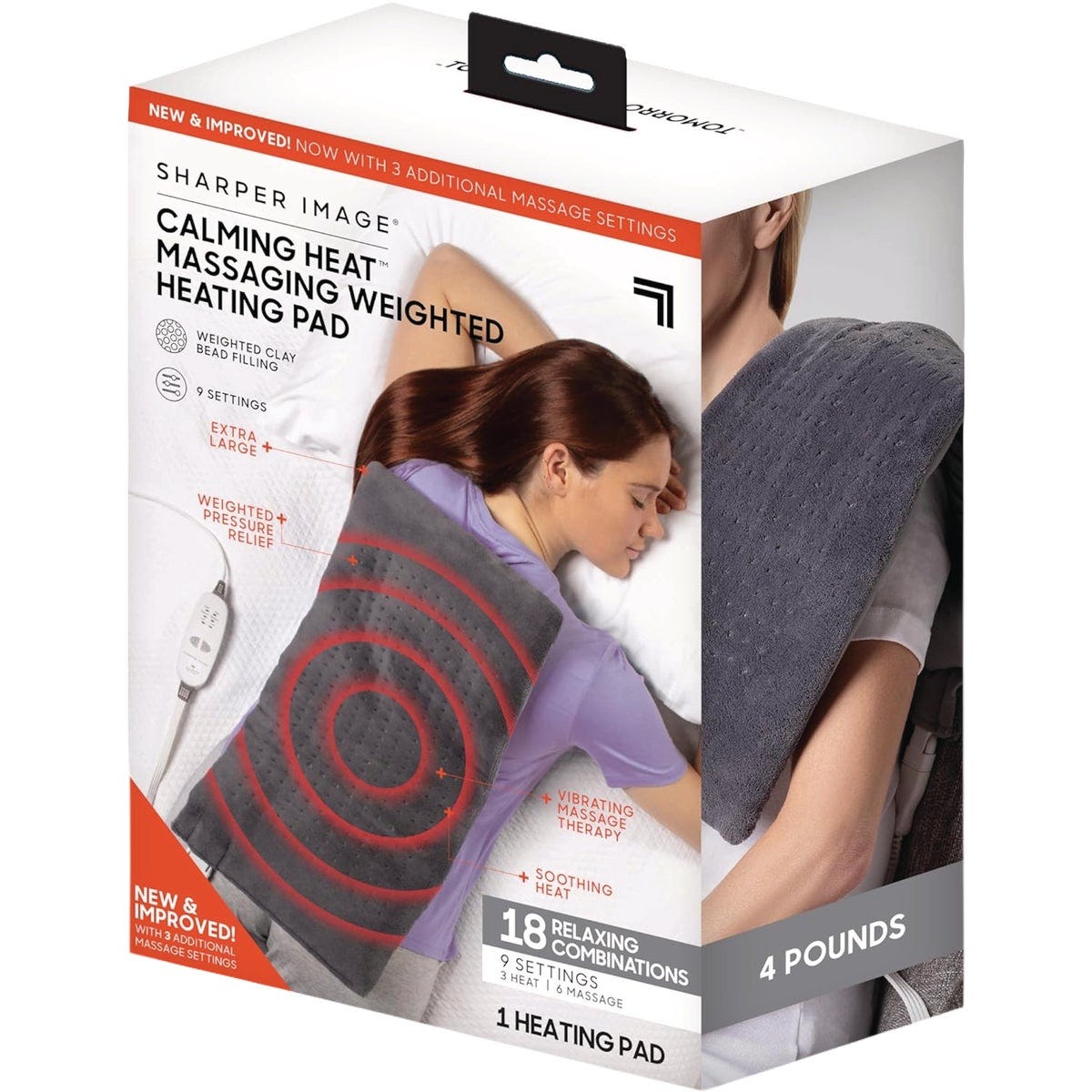 Sharper Image 4 Lb. Calming Heat Massaging Weighted Heating Pad Sharper Image 4 Lb. Calming Heat Massaging Weighted Heating Pad