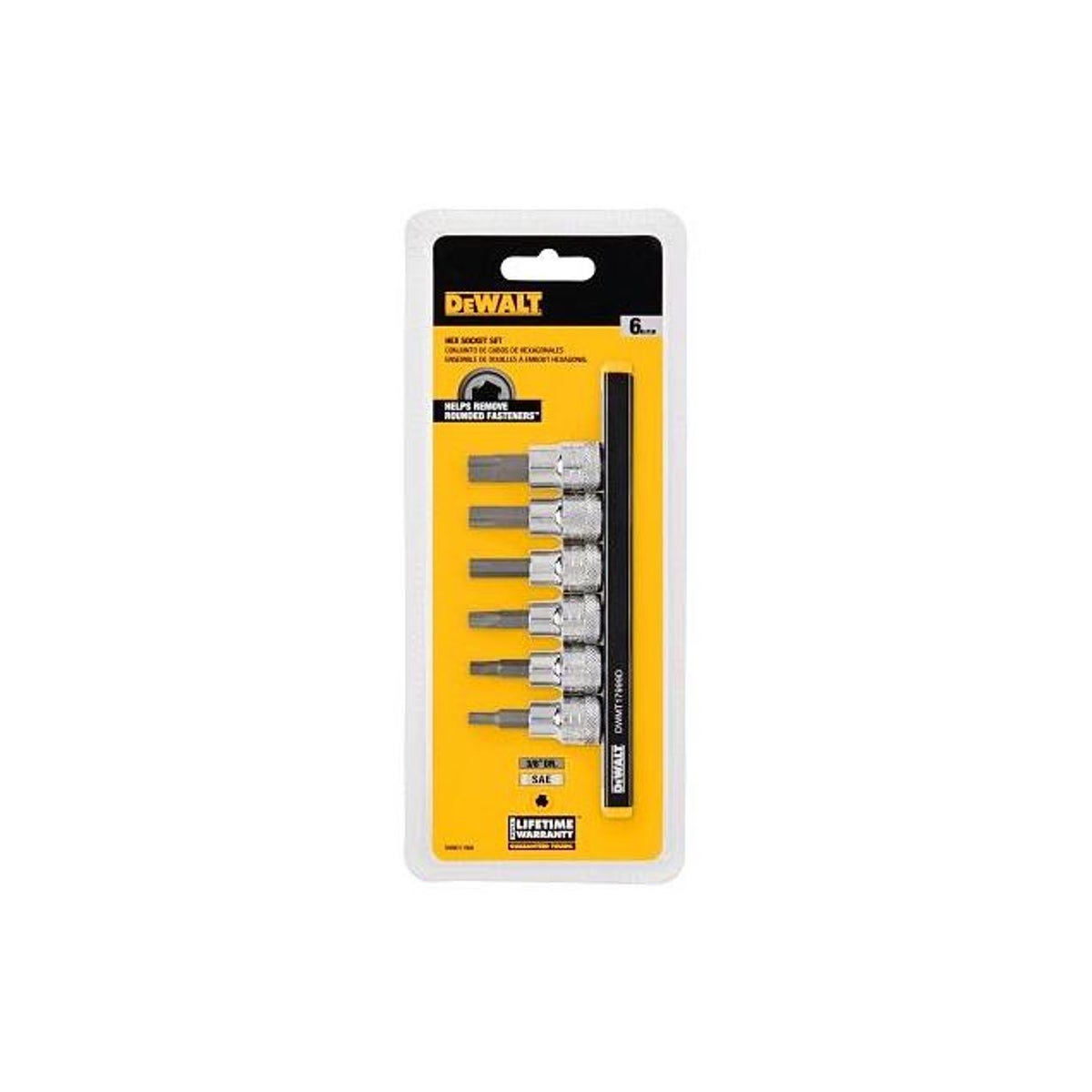 DeWalt 3/8 In. Drive SAE Hex Bit Socket Set (6-Piece)