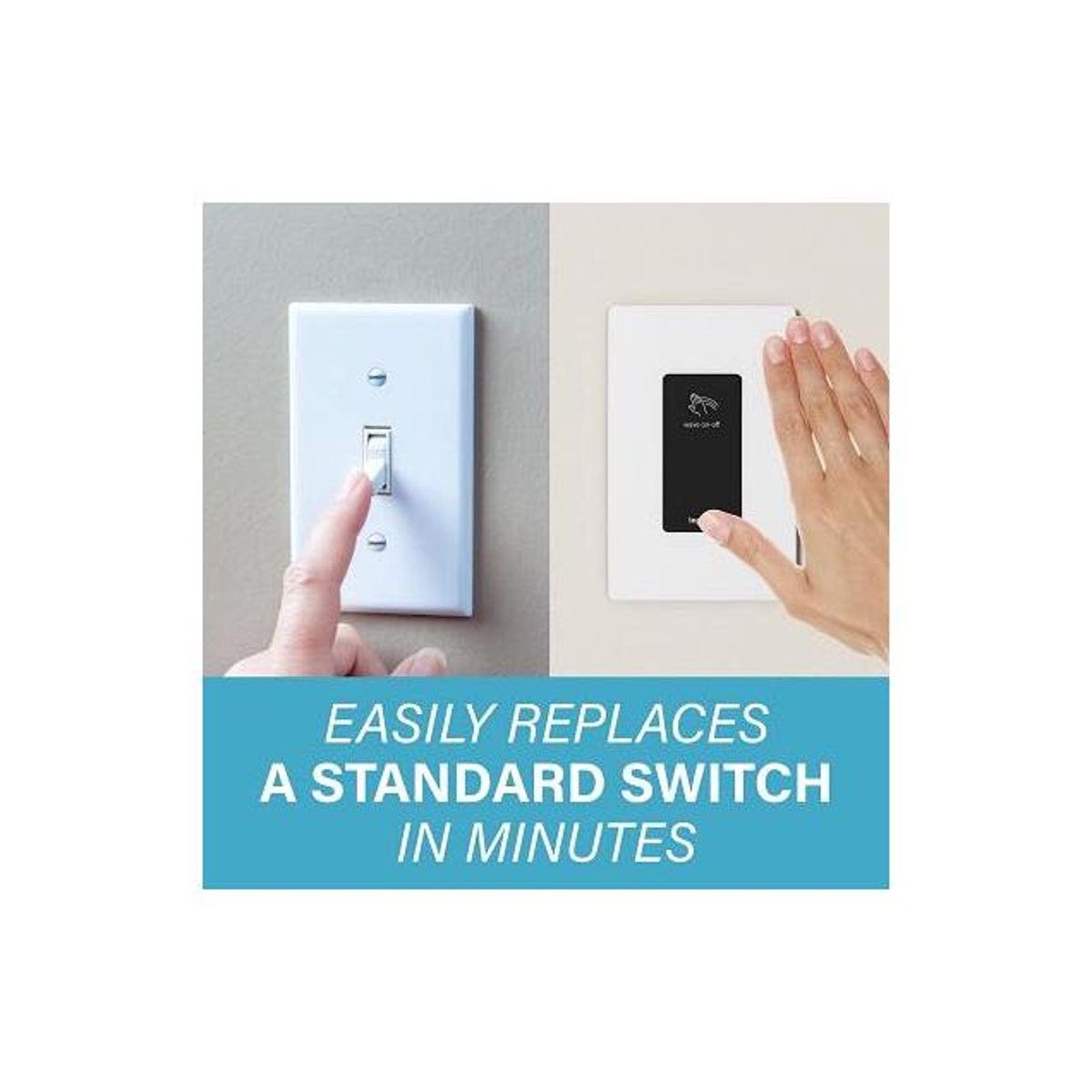 Radiant 20A Touchless Wave Wireless Light Switch, Black - photo 3