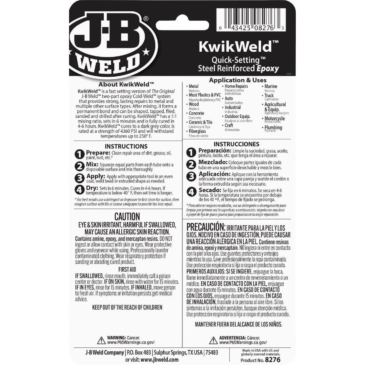 J-B Weld (2) 1 Oz. KwikWeld Epoxy - photo 2