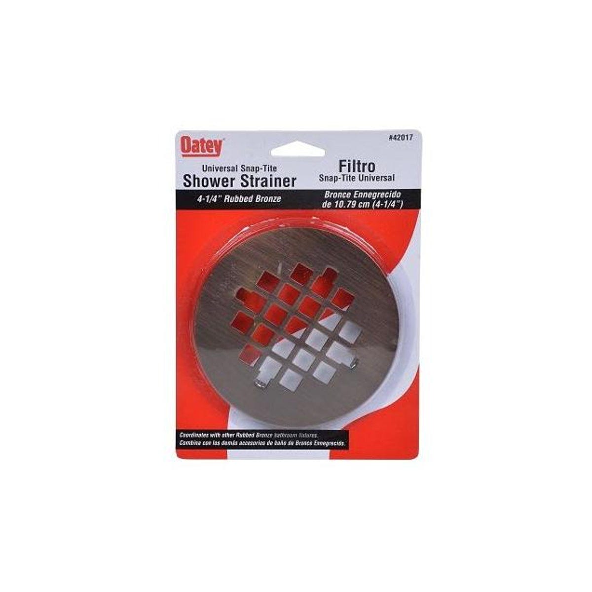 Oatey 4-1/4 In. Rubbed Bronze Square Universal Snap Tite Shower Drain Strainer - photo 2