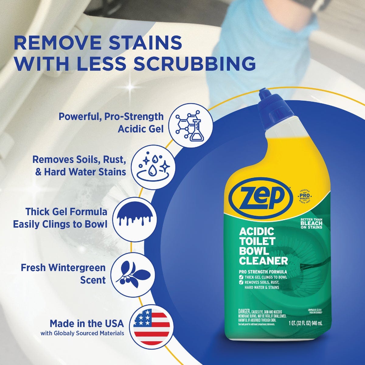 Zep 32 Oz. Acidic Gel Toilet Bowl Cleaner - photo 4 Zep 32 Oz. Acidic Gel Toilet Bowl Cleaner - photo 4