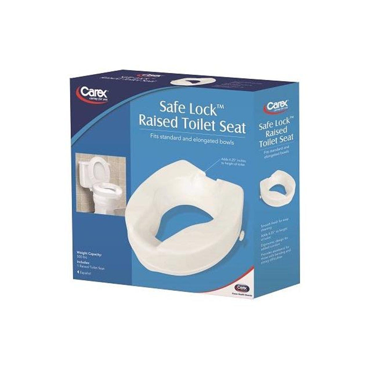 Carex Safety Lock Raised Toilet Seat