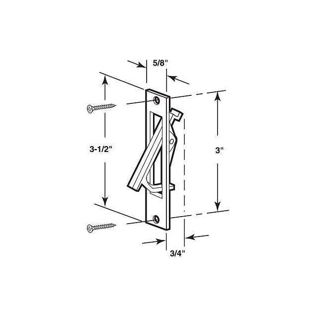 Prime-Line Polished Brass Pocket Door Flush Edge Pull - photo 2 Prime-Line Polished Brass Pocket Door Flush Edge Pull - photo 2