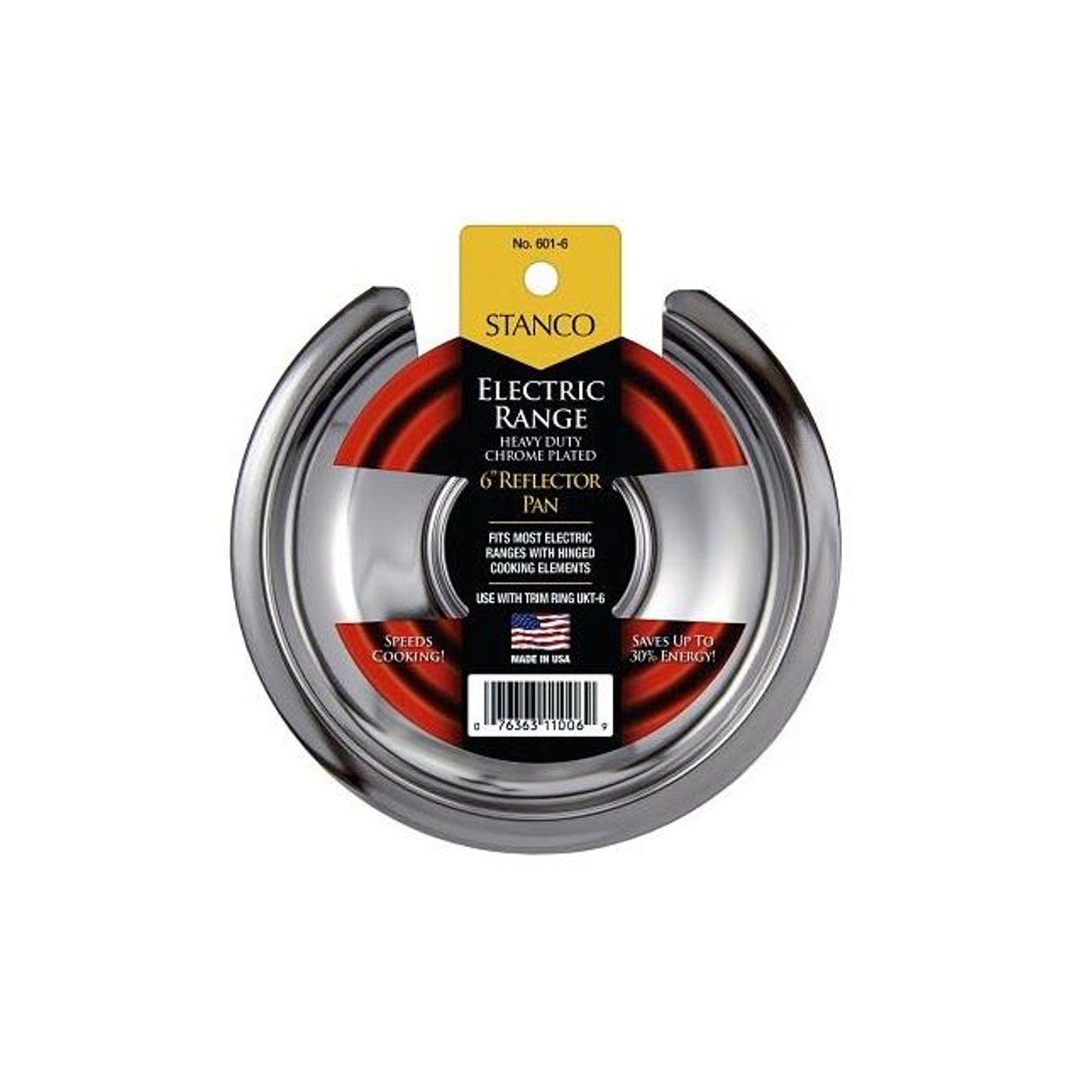 Stanco 6 In. Chrome Fixed-Element Electric Range Reflector Pan