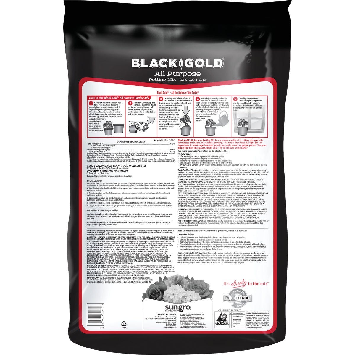 Black Gold 1.5 Cu. Ft. 37 Lb. All Purpose Potting Soil Mix - photo 2 Black Gold 1.5 Cu. Ft. 37 Lb. All Purpose Potting Soil Mix - photo 2