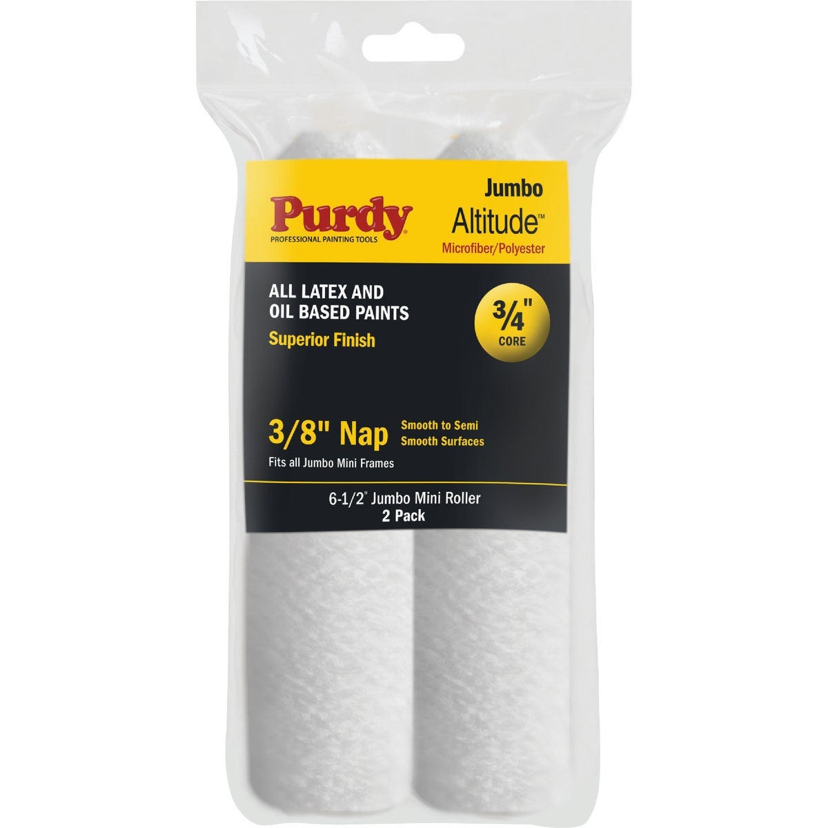 Purdy Altitude 6-1/2 In. x 3/8 In. Jumbo Mini Microfiber Roller Cover (2-Pack)