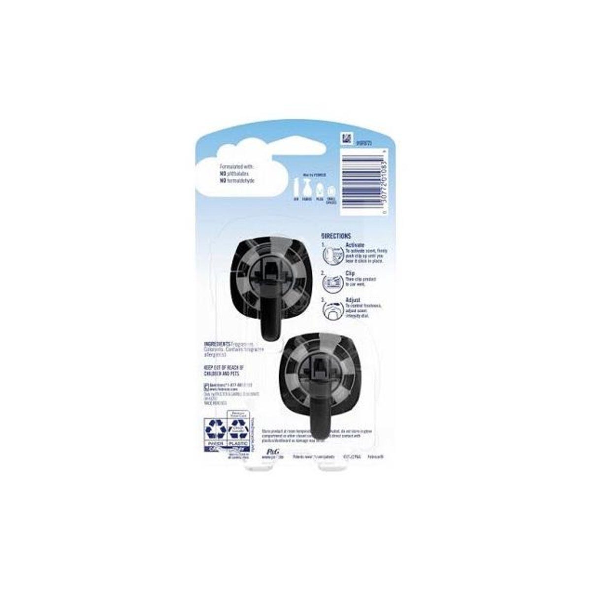 Febreze Unstopables Odor-Eliminating Car Vent Clip Air Freshener, Fresh Scent (2-Pack) - photo 2