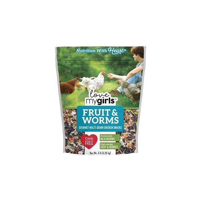 Love My Girls 5 Lb. Fruit & Worms Gourmet Multi-Grain Chicken Snacks Love My Girls 5 Lb. Fruit & Worms Gourmet Multi-Grain Chicken Snacks
