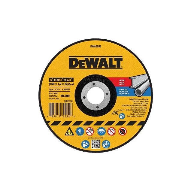 DEWALT 6 In. x 0.045 In. x 7/8 In. Aluminum Oxide Abrasive Chop/Cut-Off Wheel