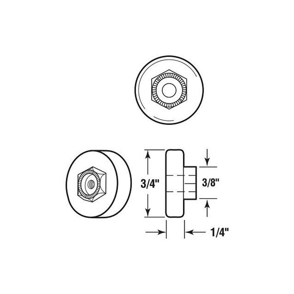 Prime-Line 3/4 In. Dia Shower Door Roller (4-Pack) - photo 2