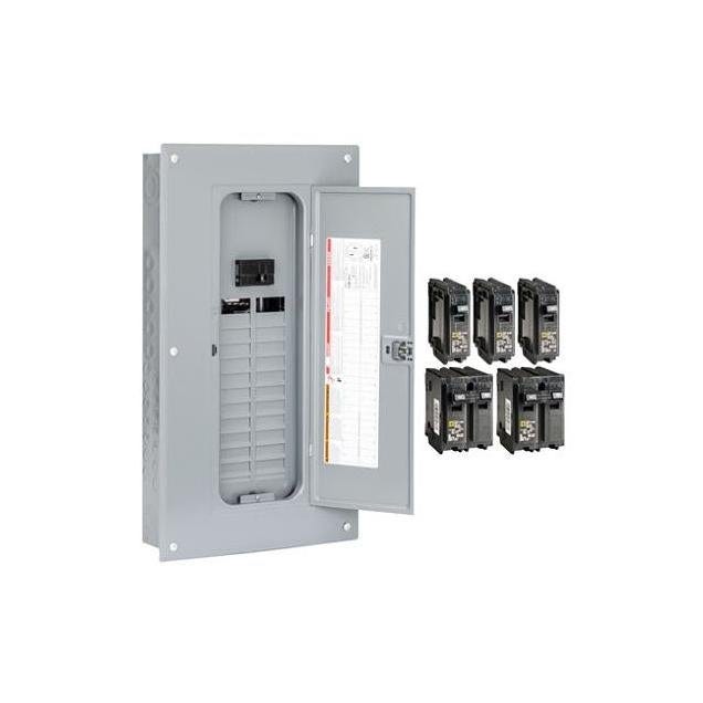 Square D 100A 48 Circuit Homeline Indoor Convertible Main Breaker Load Center Value Pack