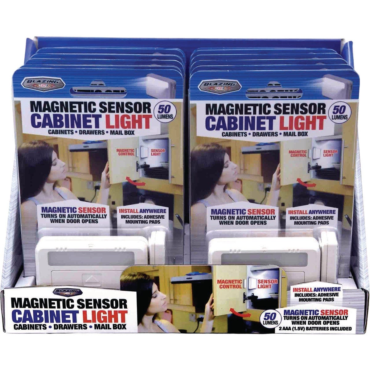Blazing LEDz Magnetic Sensor LED Battery Operated Cabinet Light Blazing LEDz Magnetic Sensor LED Battery Operated Cabinet Light