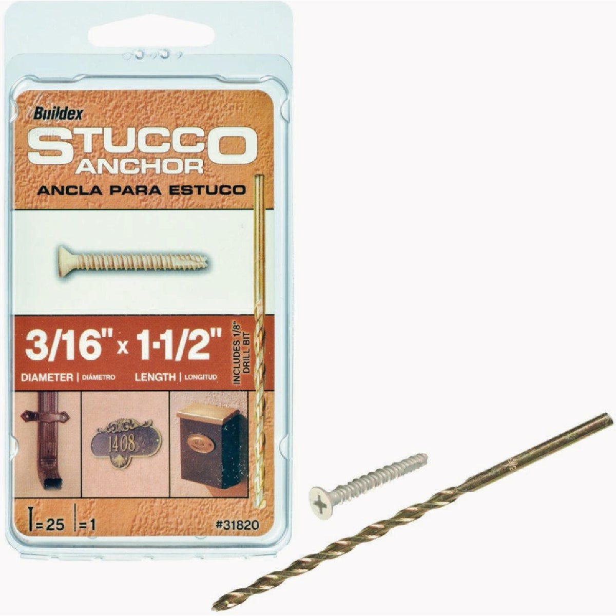Stucco 3/16 In. x 1-1/2 In. Phillips Flat Head Anchors (25-Count) Stucco 3/16 In. x 1-1/2 In. Phillips Flat Head Anchors (25-Count)