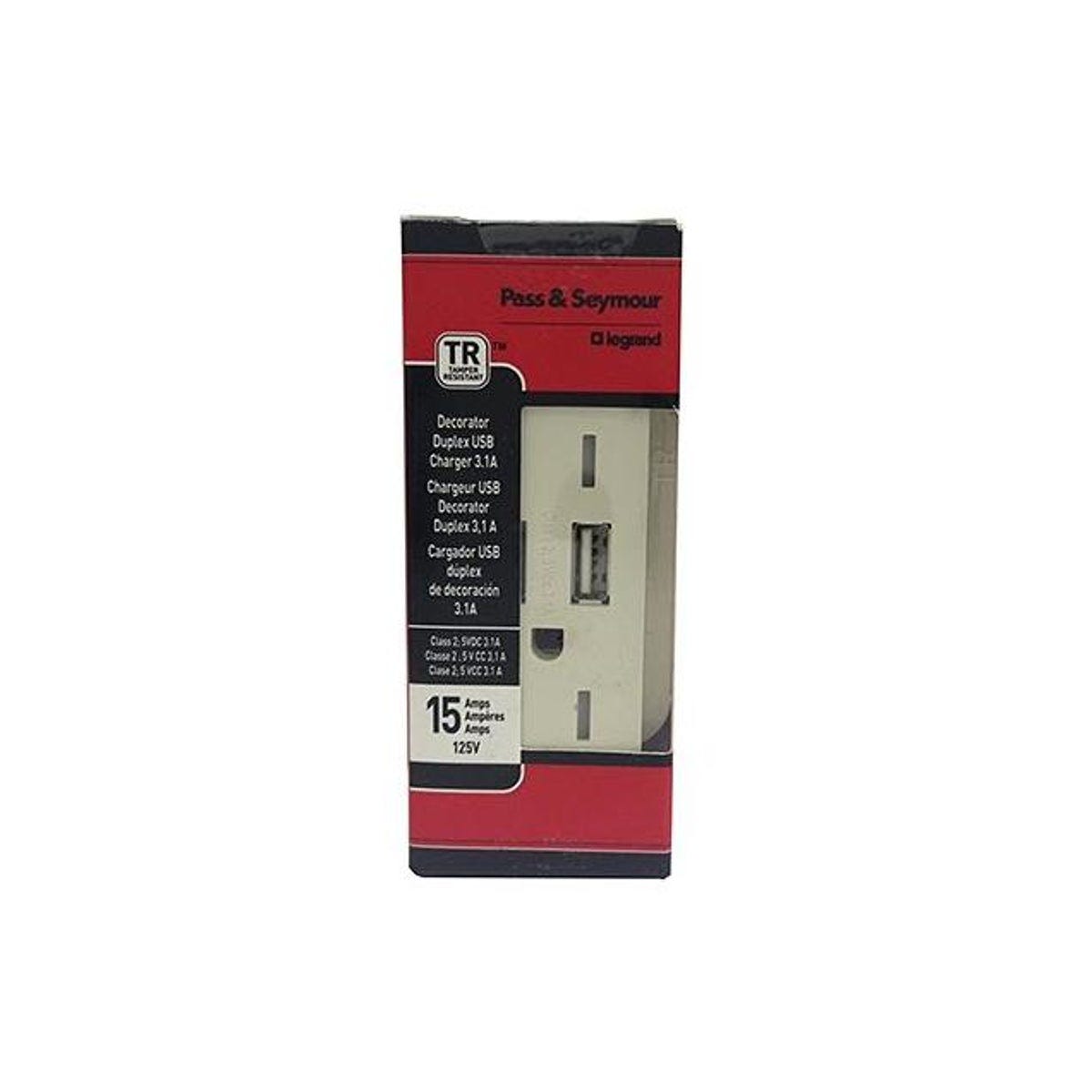 Legrand Pass & Seymour 15A 5V White 2-Port USB Charging Outlet Legrand Pass & Seymour 15A 5V White 2-Port USB Charging Outlet