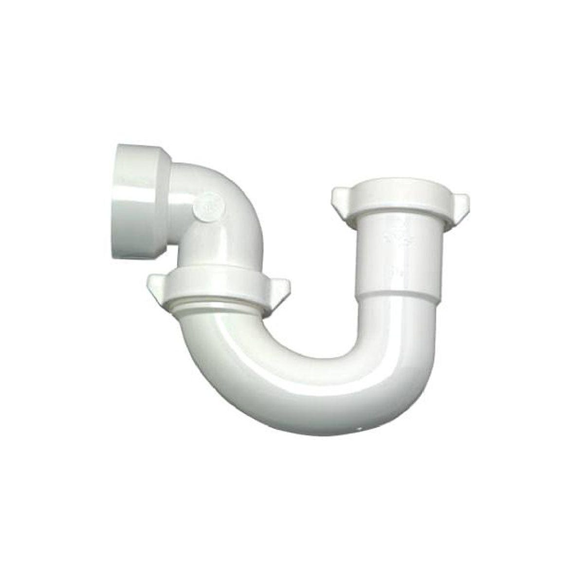 White Plastic Lavatory/Kitchen Wall Drain Trap with Nuts & Washers White Plastic Lavatory/Kitchen Wall Drain Trap with Nuts & Washers