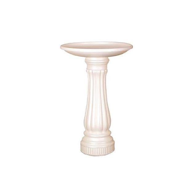 Union Products Round White Resin Bird Bath