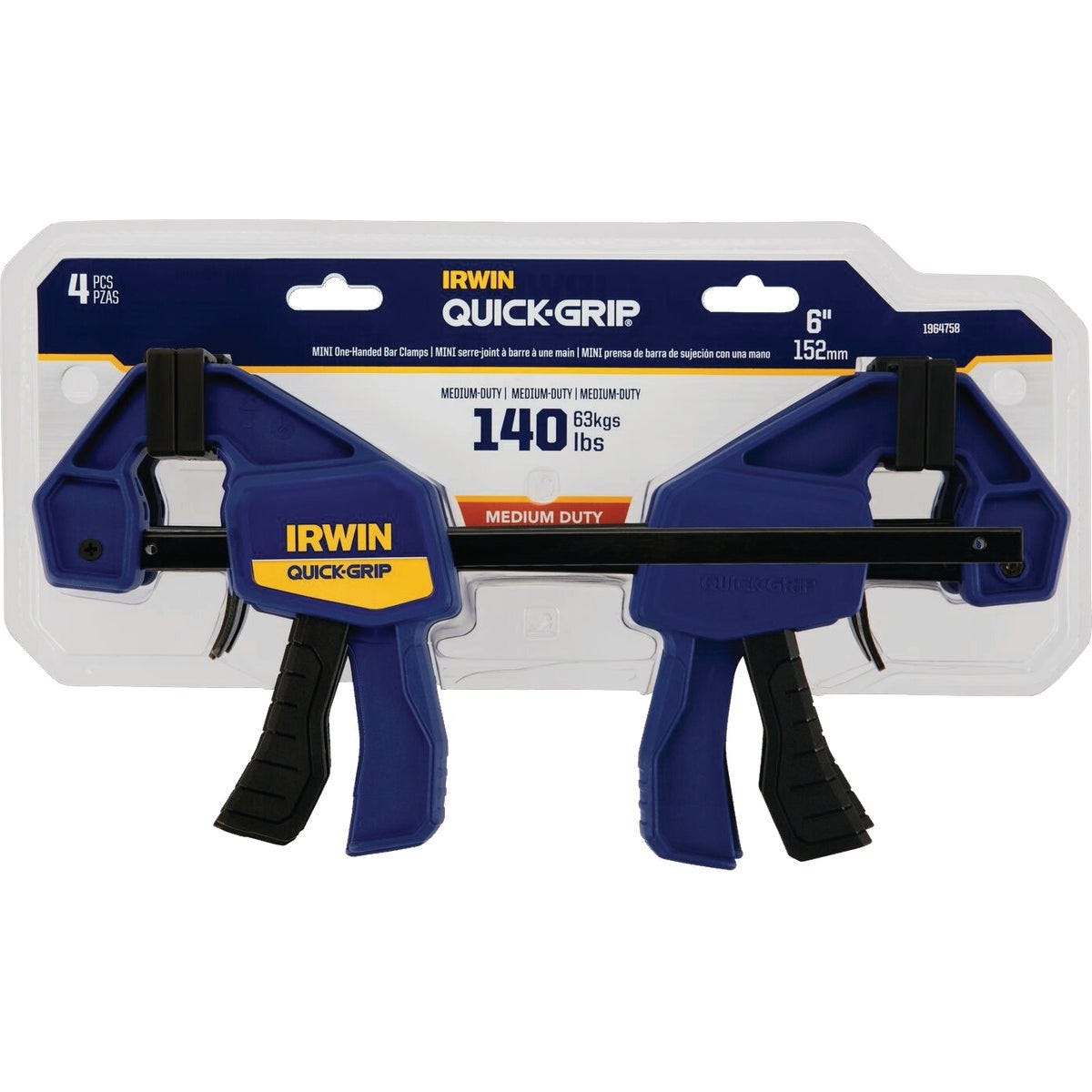 Irwin Quick-Grip 6 In. One-Handed Mini Bar Clamps (4-Pack) - photo 3