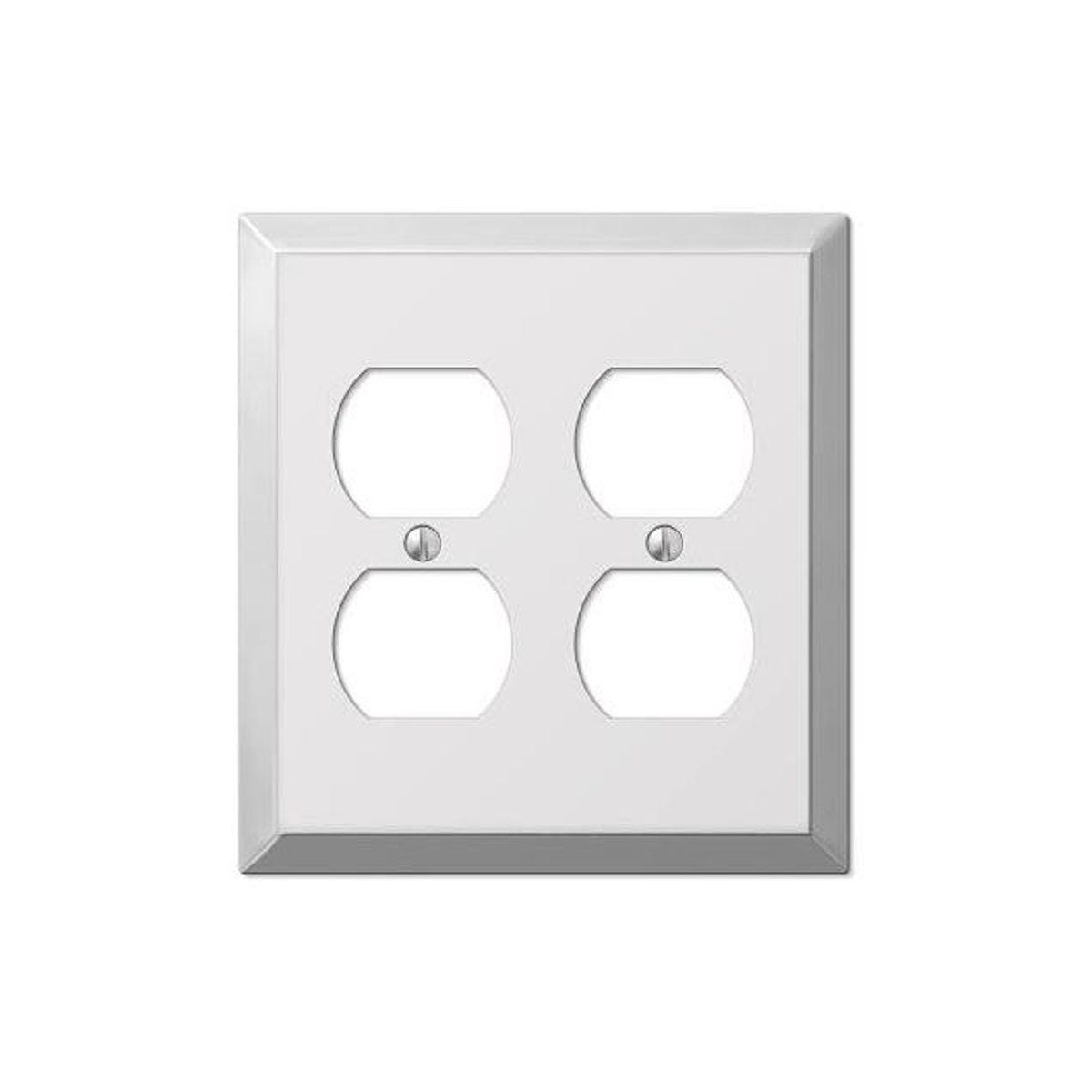 Westek Century Polished Chrome Steel 2-Duplex Wall Plate