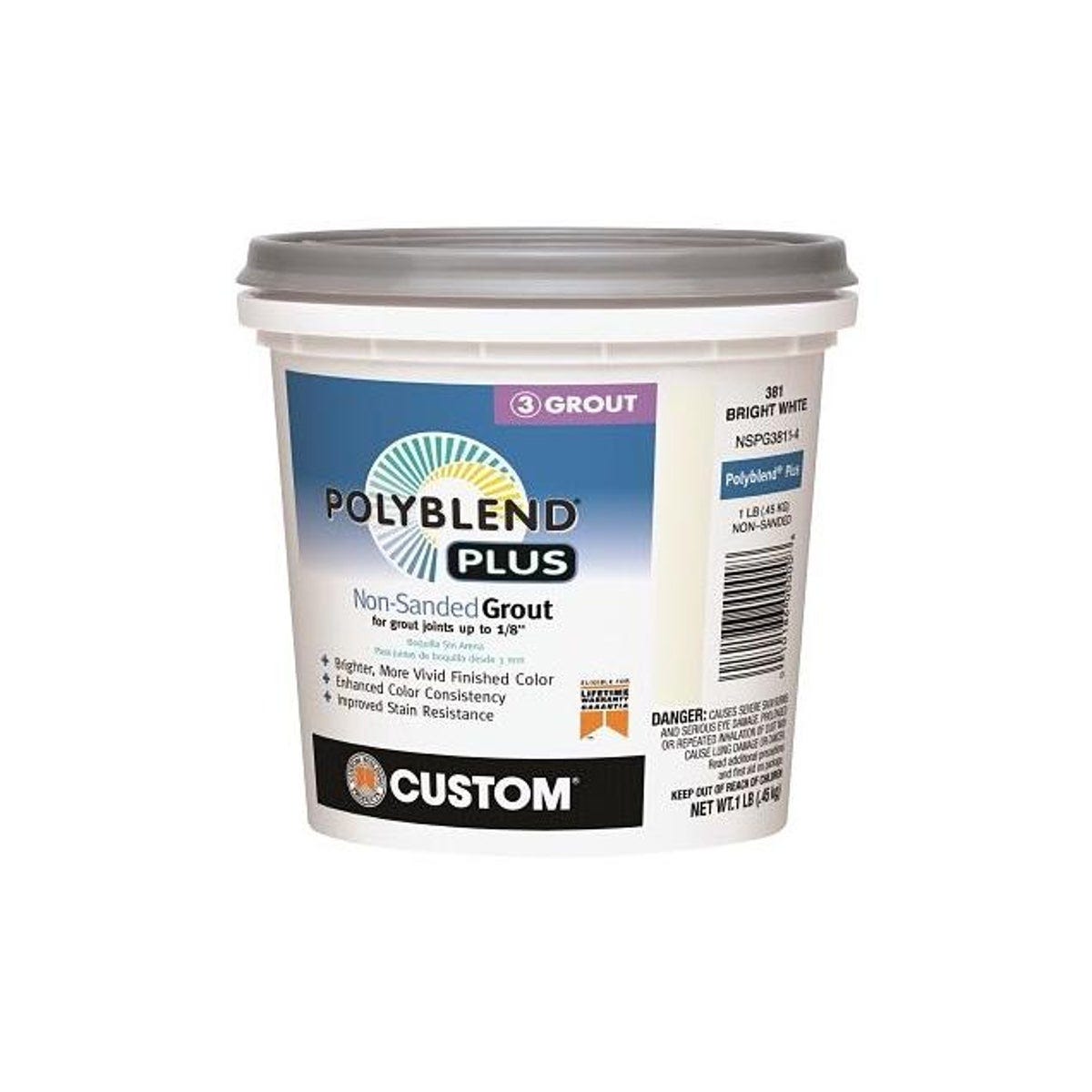 Custom Building Products PolyBlend Plus 1 Lb. White Non-Sanded Grout Custom Building Products PolyBlend Plus 1 Lb. White Non-Sanded Grout