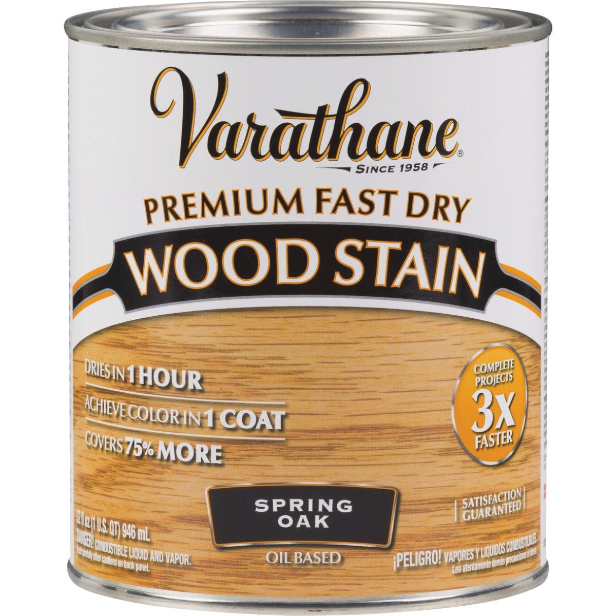 Varathane Fast Dry Spring Oak Urethane Modified Alkyd Interior Wood Stain, 1 Qt. - photo 2