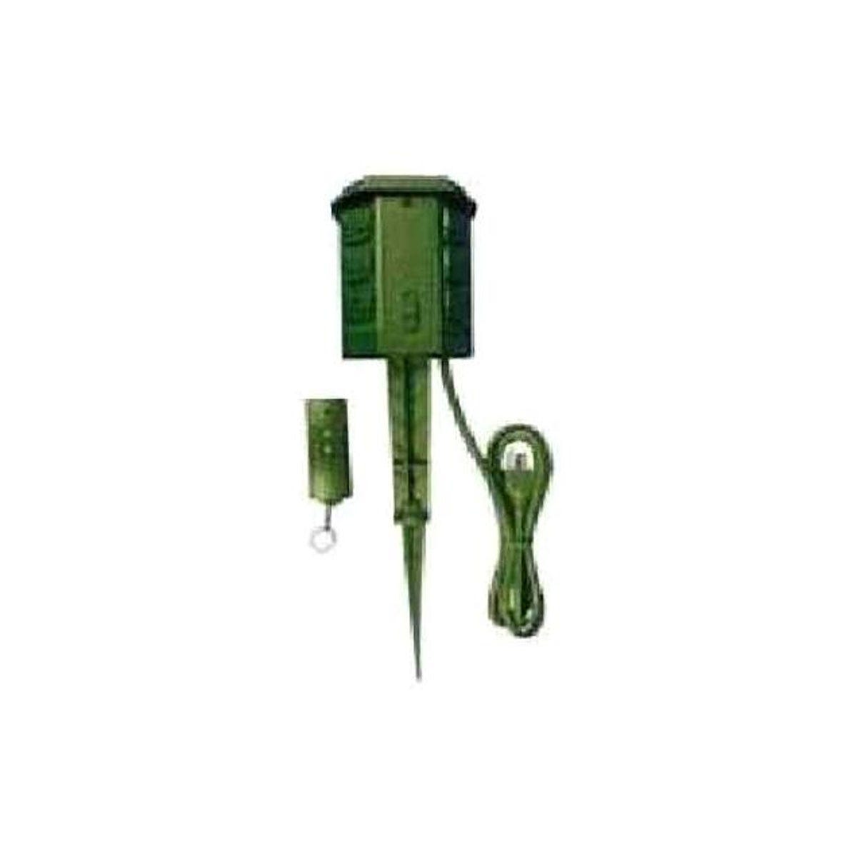 Master Electrician 6-Outlet 6 Ft. Green Outdoor Power Stake with Remote Master Electrician 6-Outlet 6 Ft. Green Outdoor Power Stake with Remote