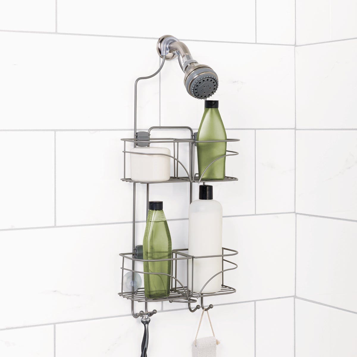 Zenna Home 10-1/4 In. x 24-3/4 In. Satin Nickel Expandable Hanging Shower Caddy - photo 3