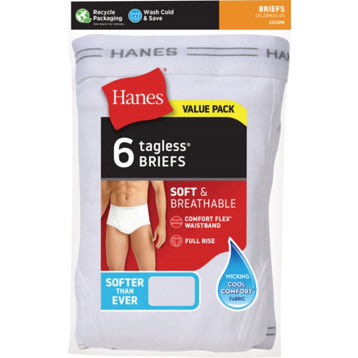 Hanes Men's L White Briefs (6-Pack) Hanes Men's L White Briefs (6-Pack)