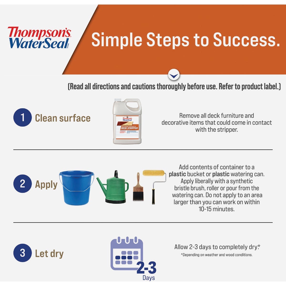 Thompsons WaterSeal 1 Gal. Maximum Strength Deck Stripper - photo 3 Thompsons WaterSeal 1 Gal. Maximum Strength Deck Stripper - photo 3