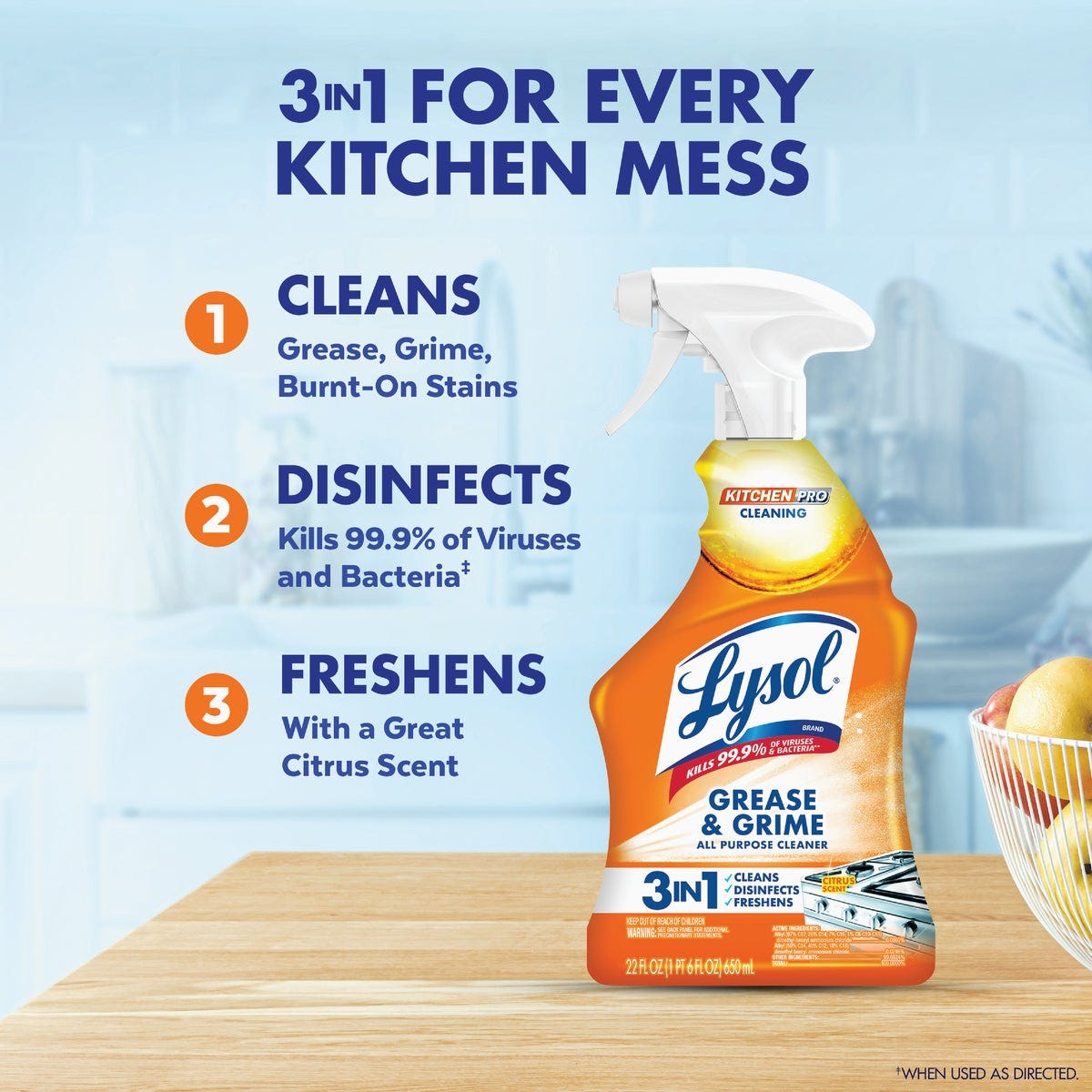 Lysol 22 Oz. Pro Antibacterial Liquid Citrus Kitchen Cleaner - photo 3 Lysol 22 Oz. Pro Antibacterial Liquid Citrus Kitchen Cleaner - photo 3