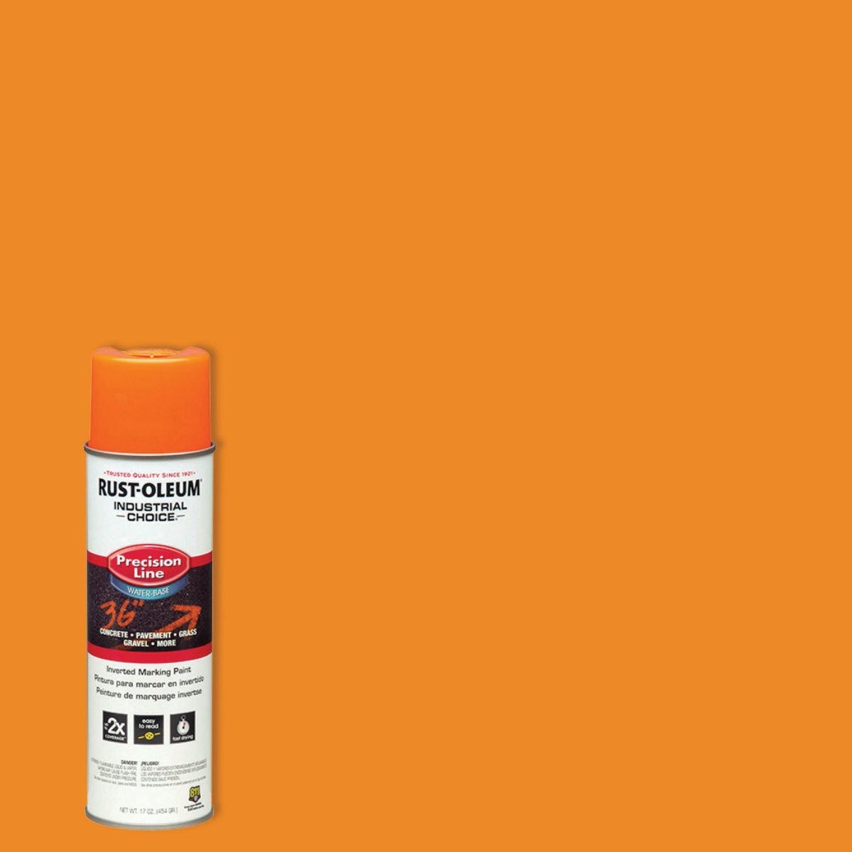Rust-Oleum Industrial Choice Precision Line 17 Oz. Fluorescent Orange Inverted Marking Spray Paint - photo 2