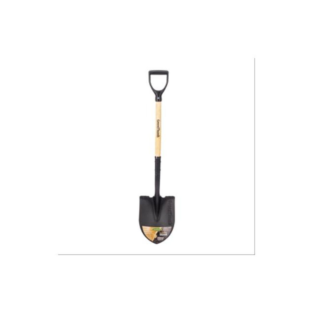 Round Point Garden Shovel with Wood D-Handle